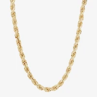 Mens 10K Gold 22 Inch Rope Chain Necklace