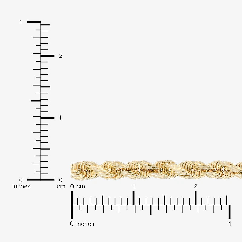 Mens 10K Gold 22 Inch Rope Chain Necklace