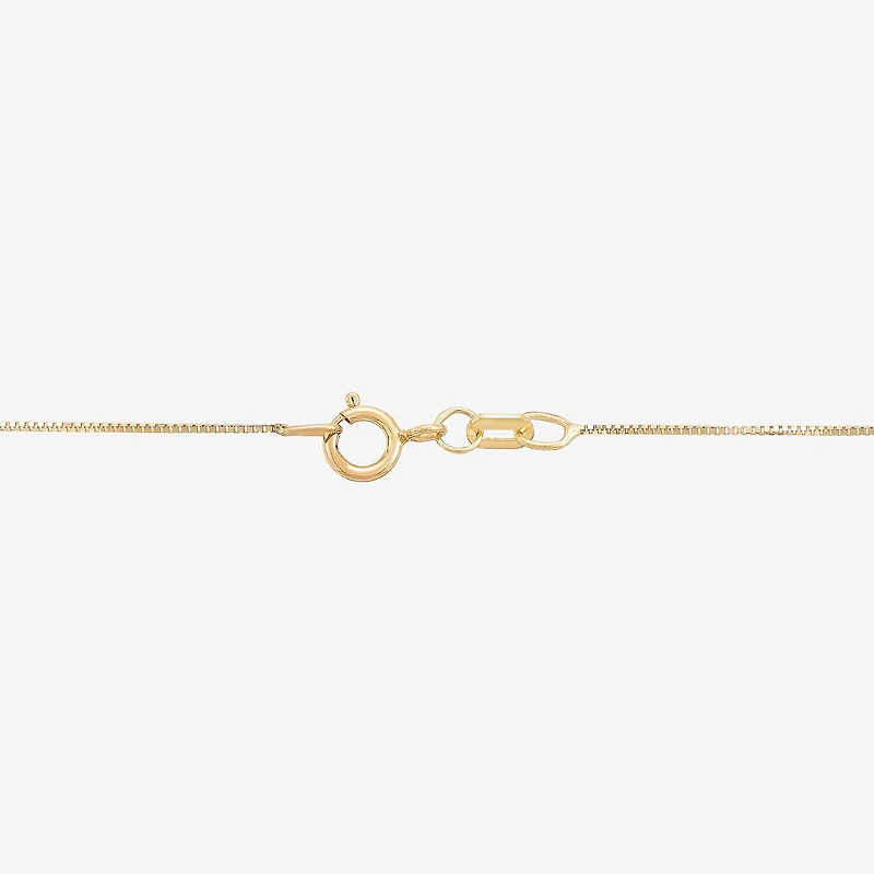 Womens 10K Gold 18 Inch Box Chain Necklace