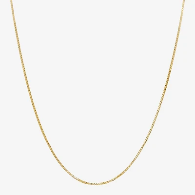 Womens 10K Gold 18 Inch Box Chain Necklace