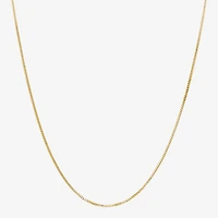 Womens 10K Gold 18 Inch Box Chain Necklace