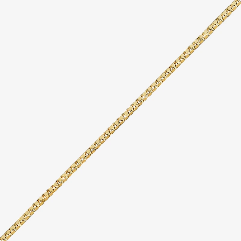 Womens 10K Gold 18 Inch Box Chain Necklace