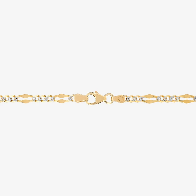 Made in Italy Womens 14K Two Tone Gold 18 Inch Figaro Chain Necklace