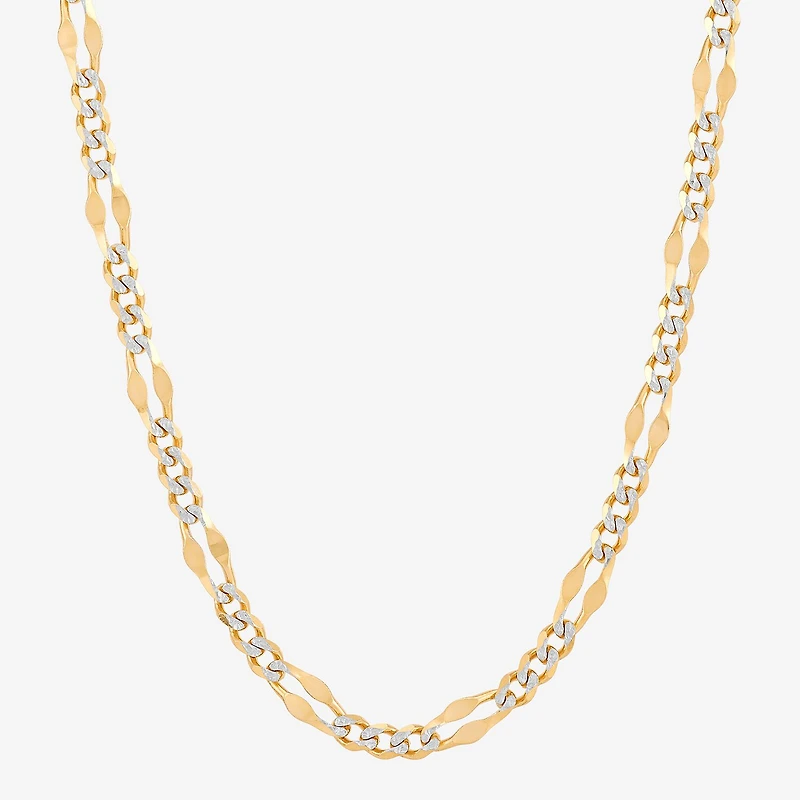 Made in Italy Womens 14K Two Tone Gold 18 Inch Figaro Chain Necklace