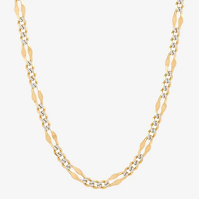 Made in Italy Womens 14K Two Tone Gold 18 Inch Figaro Chain Necklace