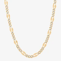 Made in Italy Womens 14K Two Tone Gold 18 Inch Figaro Chain Necklace