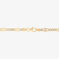 Made in Italy Womens 14K Two Tone Gold 7.5 Inch Solid Figaro Chain Bracelet