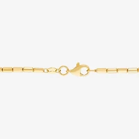 Womens 10K Gold 7.5 Inch Hollow Link Chain Bracelet
