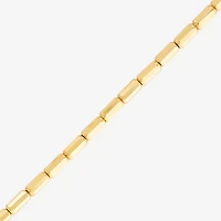 Womens 10K Gold 7.5 Inch Hollow Link Chain Bracelet
