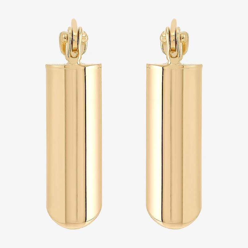 Gold Addiction Womens 10K Gold 17.9mm Rectangular Hoop Earrings