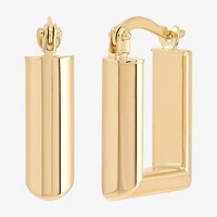Gold Addiction Womens 10K Gold 17.9mm Rectangular Hoop Earrings