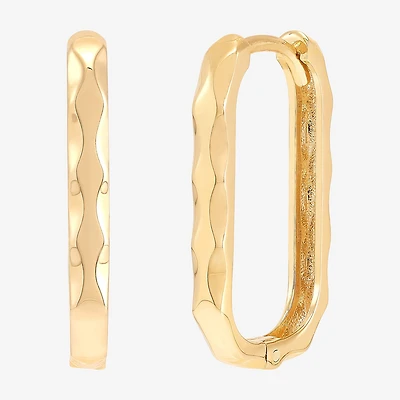 Gold Addiction Womens 10K Gold 18.7mm Oval Hoop Earrings