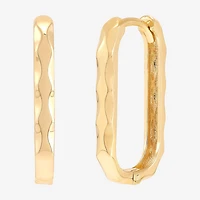 Gold Addiction Womens 10K Gold 18.7mm Oval Hoop Earrings