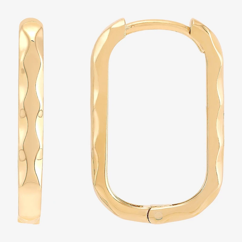 Gold Addiction Womens 10K Gold 18.7mm Oval Hoop Earrings