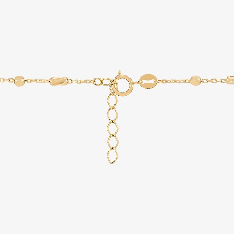 Gold Addiction Womens 10K Gold 7 3/4 Inch Solid Chain Bracelet