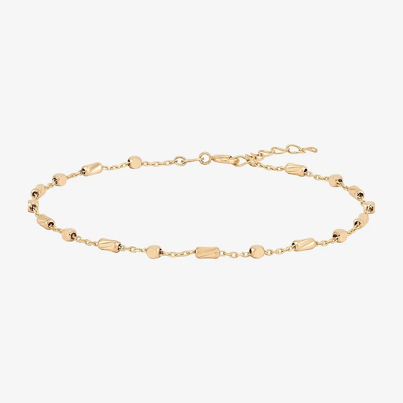 Gold Addiction Womens 10K Gold 7 3/4 Inch Solid Chain Bracelet