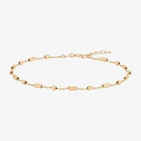 Gold Addiction Womens 10K Gold 7 3/4 Inch Solid Chain Bracelet