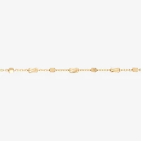 Gold Addiction Womens 10K Gold 7 3/4 Inch Solid Chain Bracelet