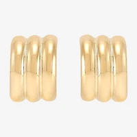 Gold Addiction Womens 10K Gold 10.8mm Hoop Earrings