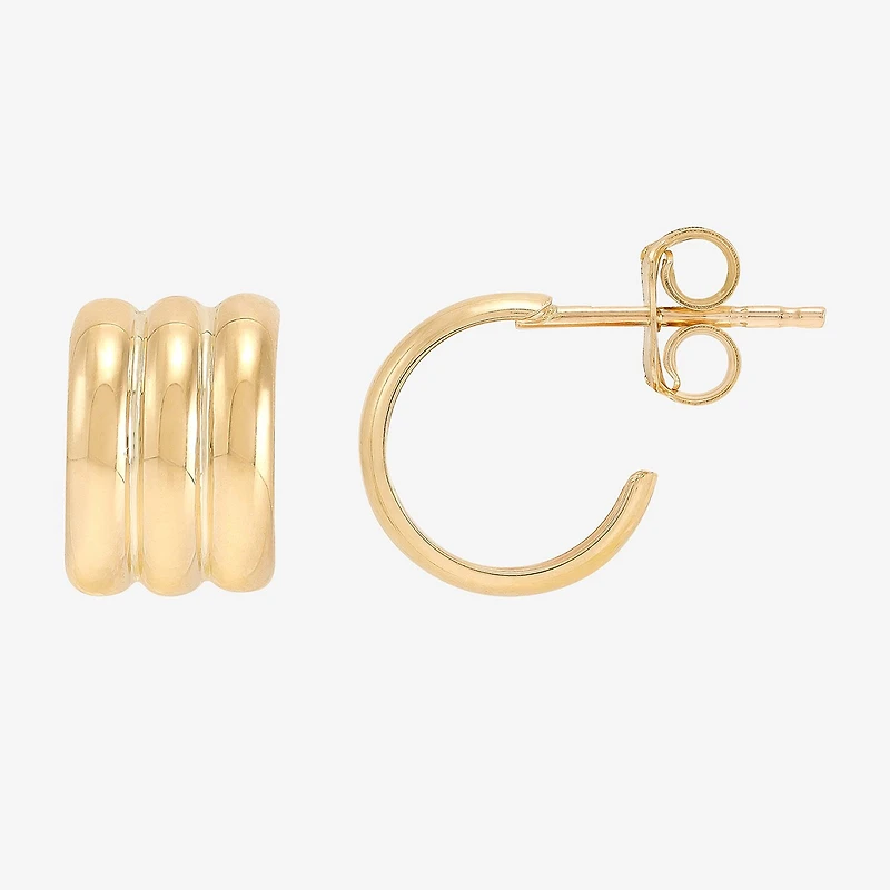 Gold Addiction Womens 10K Gold 10.8mm Hoop Earrings