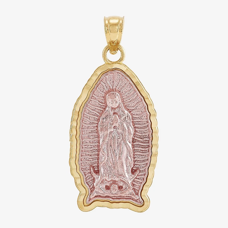 Gold Addiction Virgin Mary Womens 10K Two Tone Gold Pendant
