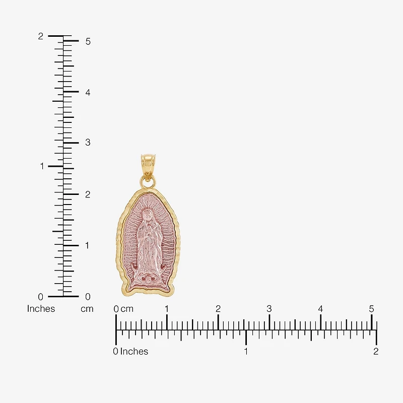 Gold Addiction Virgin Mary Womens 10K Two Tone Gold Pendant