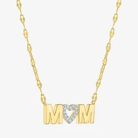 Yes, Please! (G-H /Si2-I1) Womens Diamond Accent Lab Grown White Diamond Pure Silver Over Brass 18 Inch Pendant Necklace