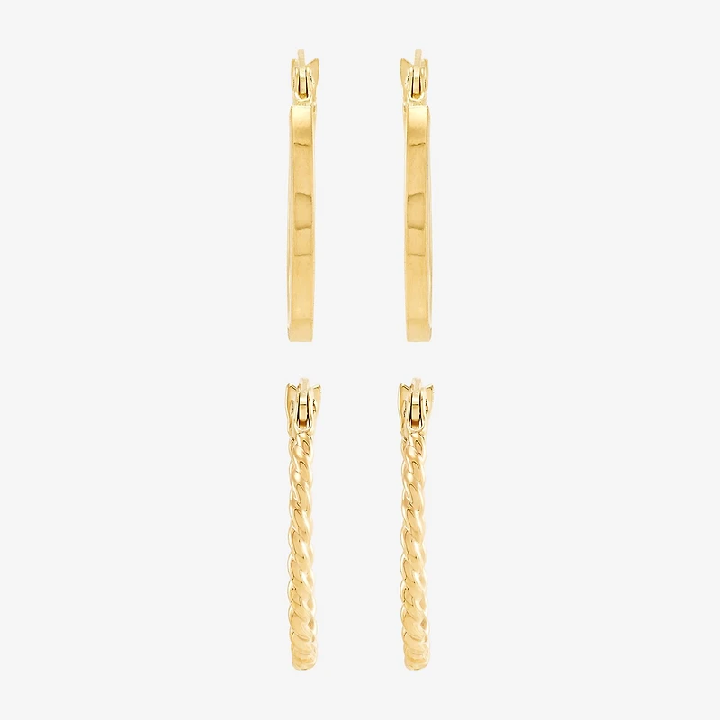 Womens 10K Gold Pair Earring Set