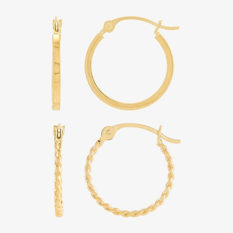 Womens 10K Gold Pair Earring Set