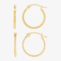 Womens 10K Gold Pair Earring Set