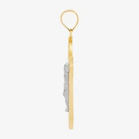 Crucifix Womens 10K Two Tone Gold Cross Pendant