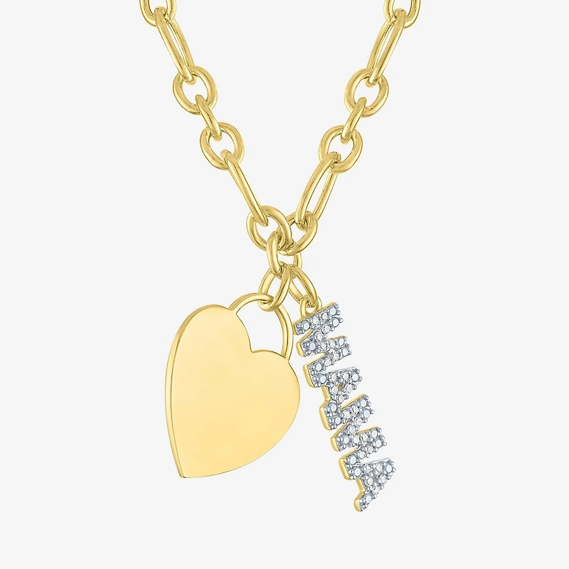Diamond Addiction (G-H / Si2-I1) Womens 1/10 CT. T.W. Lab Grown White Diamond 14K Gold Over Silver Heart 18 Inch Pendant Necklace