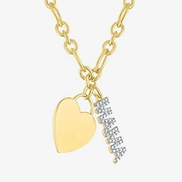 Diamond Addiction (G-H / Si2-I1) Womens 1/10 CT. T.W. Lab Grown White Diamond 14K Gold Over Silver Heart 18 Inch Pendant Necklace