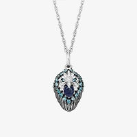 Harry Potter (F / Si2) Womens Genuine Blue Sodalite Sterling Silver 16 Inch Pendant Necklace