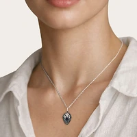 Harry Potter (F / Si2) Womens Genuine Blue Sodalite Sterling Silver 16 Inch Pendant Necklace