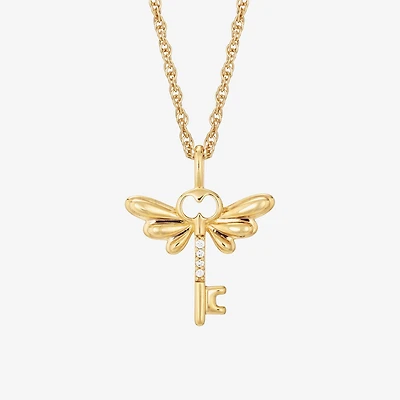 Harry Potter (F / Si2) Womens Diamond Accent Lab Grown White Diamond 14K Gold Over Silver 18 Inch Pendant Necklace
