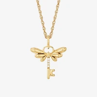 Harry Potter (F / Si2) Womens Diamond Accent Lab Grown White Diamond 14K Gold Over Silver 18 Inch Pendant Necklace