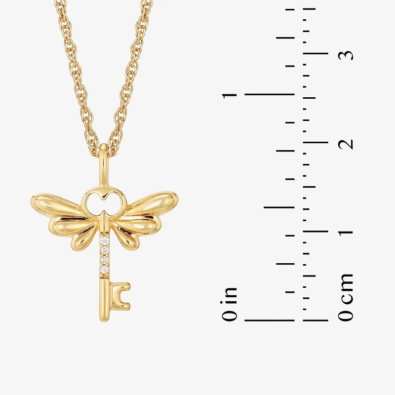 Harry Potter (F / Si2) Womens Diamond Accent Lab Grown White Diamond 14K Gold Over Silver 18 Inch Pendant Necklace