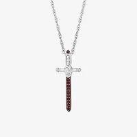 Harry Potter (F / Si2) Womens Lab Grown Diamond Accent Genuine Red Garnet Sterling Silver 18 Inch Pendant Necklace