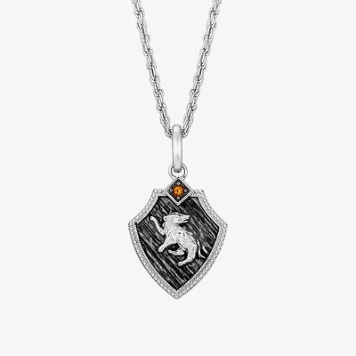 Harry Potter Mens Genuine Red Garnet Sterling Silver Pendant