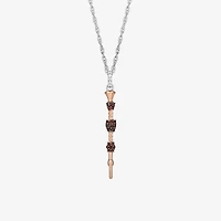 Harry Potter (F / Si2) Womens Lab Grown Diamond Accent Genuine Red Garnet 14K Gold Over Silver 18 Inch Pendant Necklace