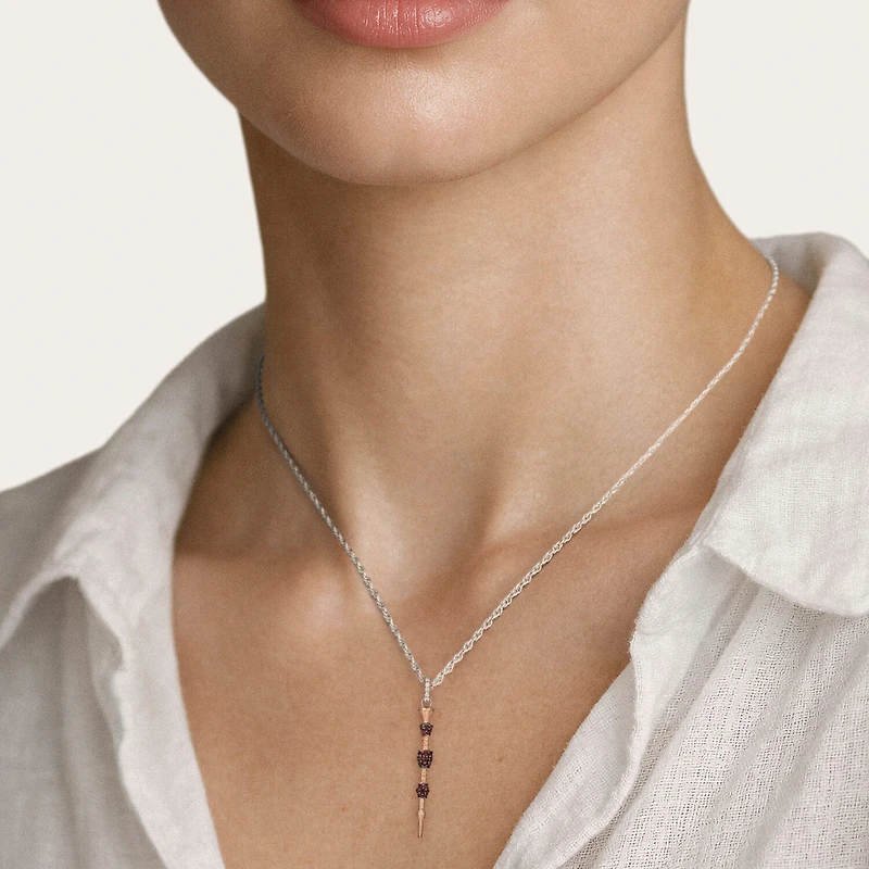 Harry Potter (F / Si2) Womens Lab Grown Diamond Accent Genuine Red Garnet 14K Gold Over Silver 18 Inch Pendant Necklace