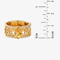 Harry Potter (F/Si2) Womens 1/6 CT. T.W. Lab Grown Diamond Genuine Citrine 14K Gold Over Silver Cocktail Ring