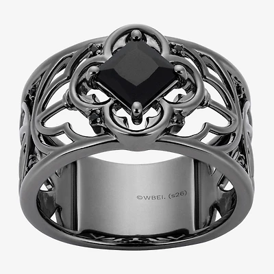 Harry Potter Womens Genuine Black Onyx Spinel Sterling Silver Cocktail Ring