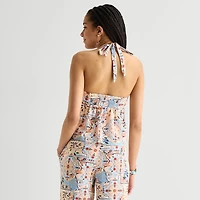 Arizona Womens Juniors Halter Neck Sleeveless Tank Top
