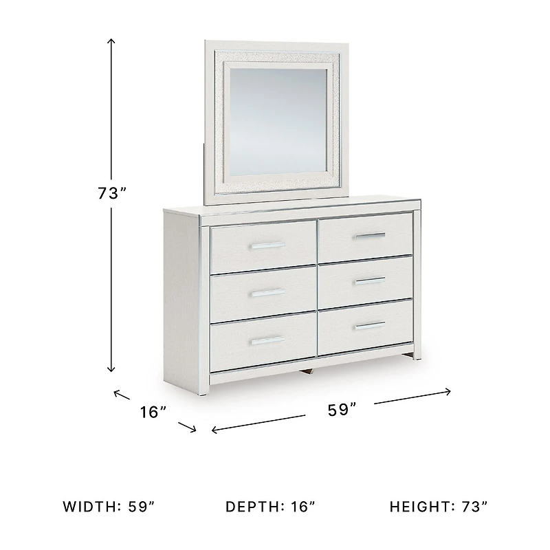 Signature Design by Ashley Rogers 6-Drawer Dresser and Mirror