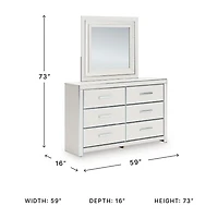 Signature Design by Ashley Rogers 6-Drawer Dresser and Mirror