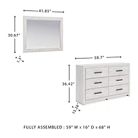 Signature Design by Ashley Chicksaw 6-Drawer Dresser and Mirror