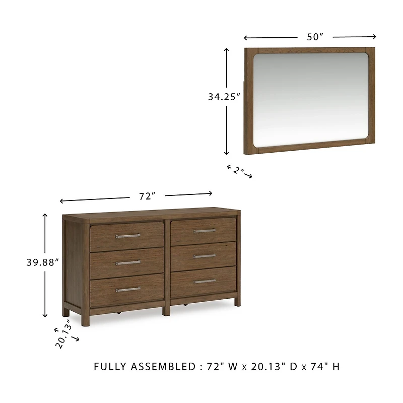 Signature Design by Ashley Cortez 6-Drawer Dresser and Mirror