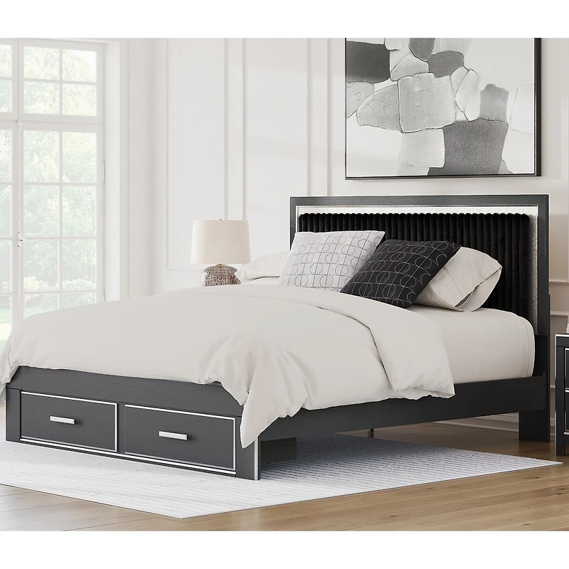 Signature Design by Ashley Birch Upholstered Panel Storage Bed